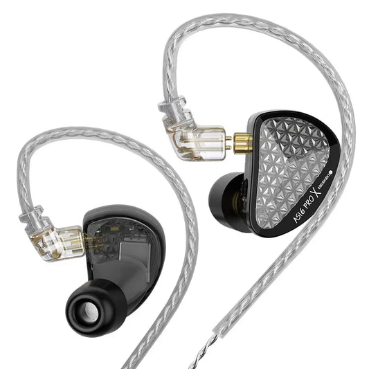 Auriculares intrauditivos KZ AS16 PRO X HiFi In-Ear Monitor – auriculares con cable con micrófono y 8 drivers de armadura balanceada