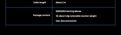 Геймърска мишка Logitech G502 HERO с кабел, e-sports, механична мишка с RGB подсветка, балансируемо тегло и програмируеми макроси за Battle Royale игри