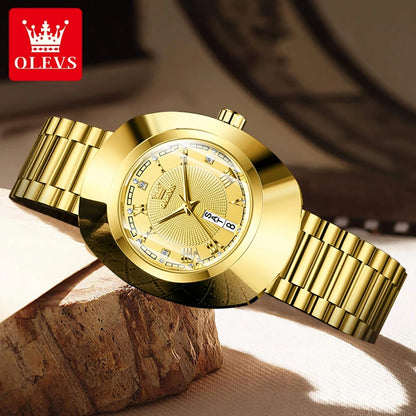 OLEVS Watch Luxury Woman Elegant Quartz Watch Scale Waterproof Luminous Automatic Week Date Ladies Watch Fashion Dress 7008