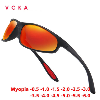 VCKA Ochelari de soare polarizați pentru bărbați, pentru miopie, de sport, cu prescripție medicală, pentru activități în aer liber, cu rame mici, ochelari pentru femei, optică, ochelari personalizați -0,5 până la -6,0
