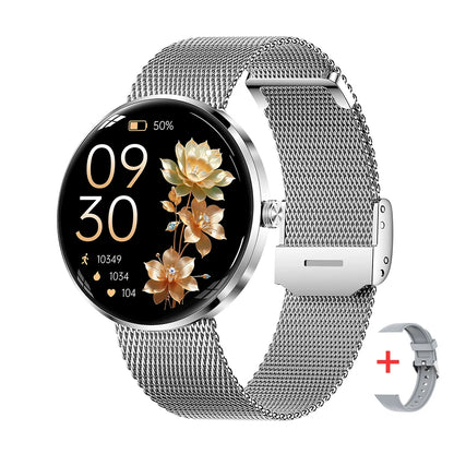 MEVADEN 8.5mm Ultra-thin Luxury Stainless Steel Smart Watch Women 1.43" AMOLED HD Screen Health Monitor Sport Smartwatch H33