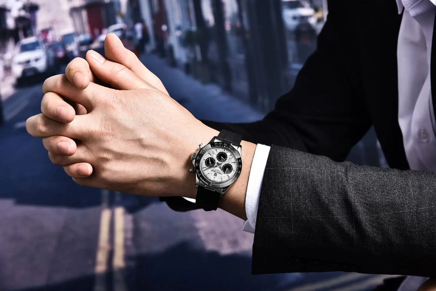 PAGANI DESIGN 40MM V2 Sky Blue Dial Classics Men Quartz Watches Sapphire Retro Chronograph Stainless Steel Waterproof Watch Men
