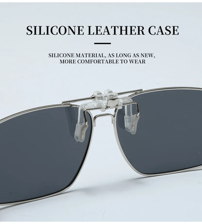Ochelari de soare REXXAR pentru bărbați, cu clemă metalică, ochelari polarizați UV400, ochelari de soare pătrați pentru femei, cu vedere nocturnă, pentru șofat