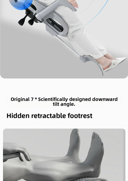 Adjustable Ergonomic Mesh Office Chair, Breathable High Back Computer Desk Chair with 6D Lumbar Support & Retractable Footrest