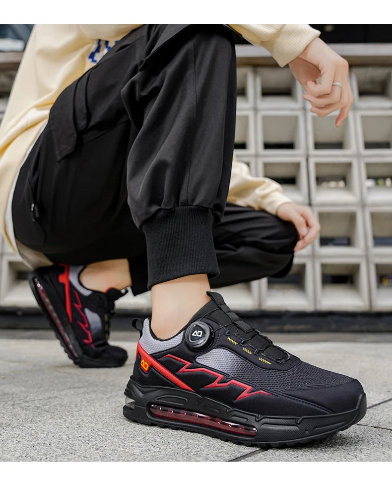 Zapatillas de running para hombre de primavera y verano, calzado de senderismo para exteriores, zapatillas de trail resistentes al desgaste con cierre BOA, transpirables, de estilo deportivo y casual
