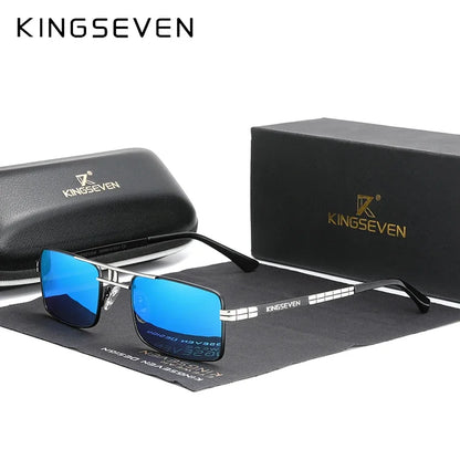 Ochelari de soare cu ramă dreptunghiulară pentru bărbați marca KINGSEVEN, cu lentile polarizate, ochelari de modă pentru șofat, protecție UV400