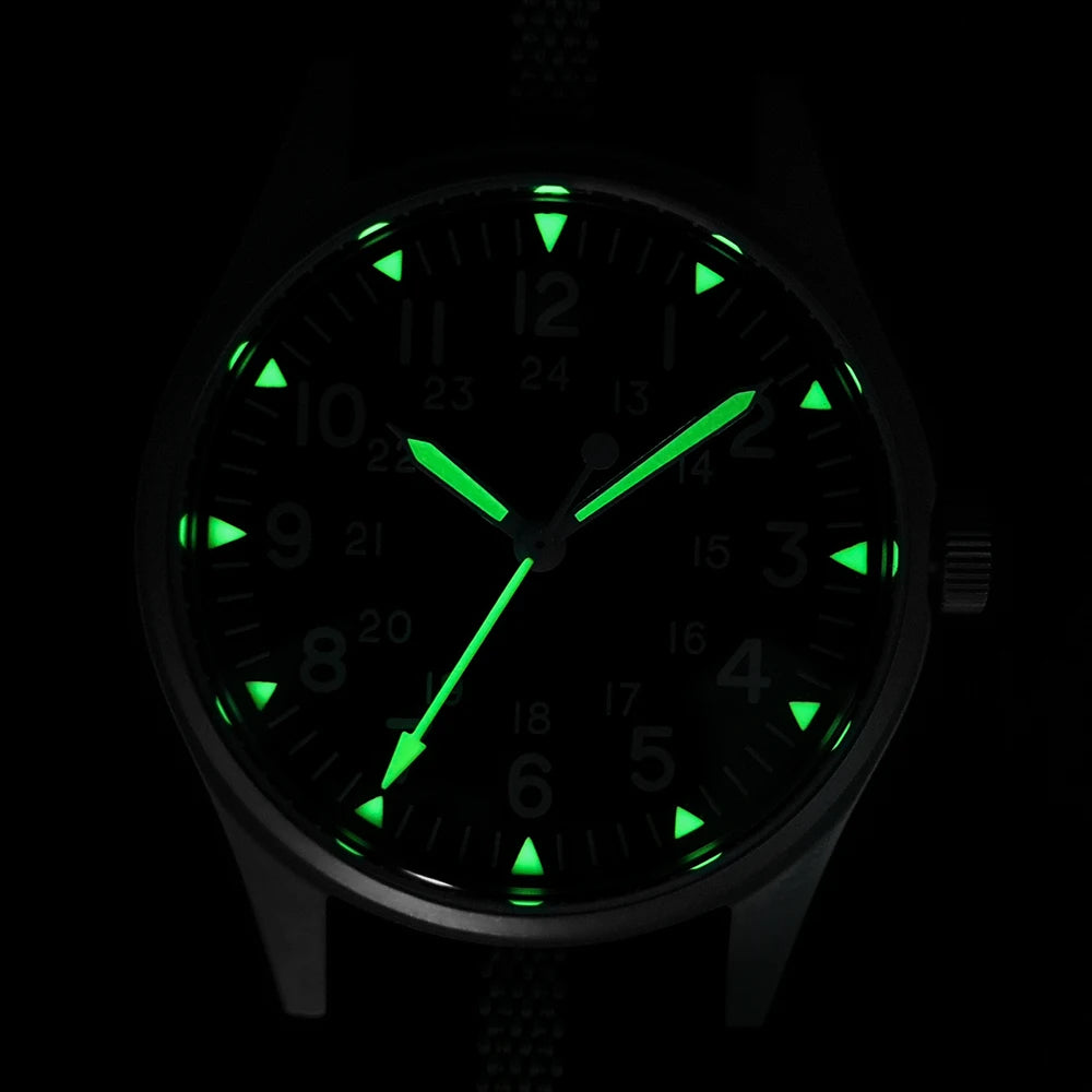 Militado ML07 Quartz Watches VH31/Miyota 2035 Movement Domed Sapphire Crystal Military Watch 100m Waterproof Luminous Mens Watch