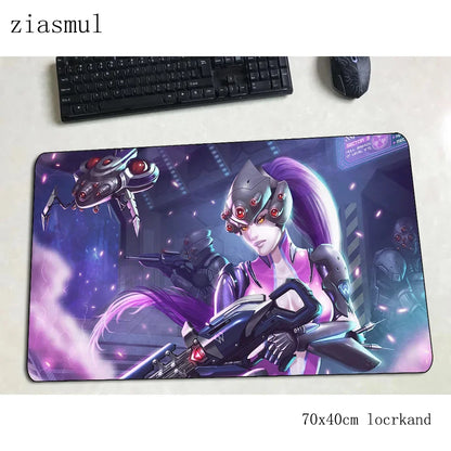 Tappetino per mouse Overwatch, elegante tappetino per computer 70x40cm, gaming mousepad grande XL, tappetino per mouse e tastiera per giochi PC e scrivania gamer