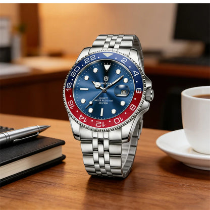 2026 New QINGXIYA Luxury Men Quartz Watches Stainless Steel Waterproof Luminous Date Watch Top Brand Men Wristwatch reloj hombre