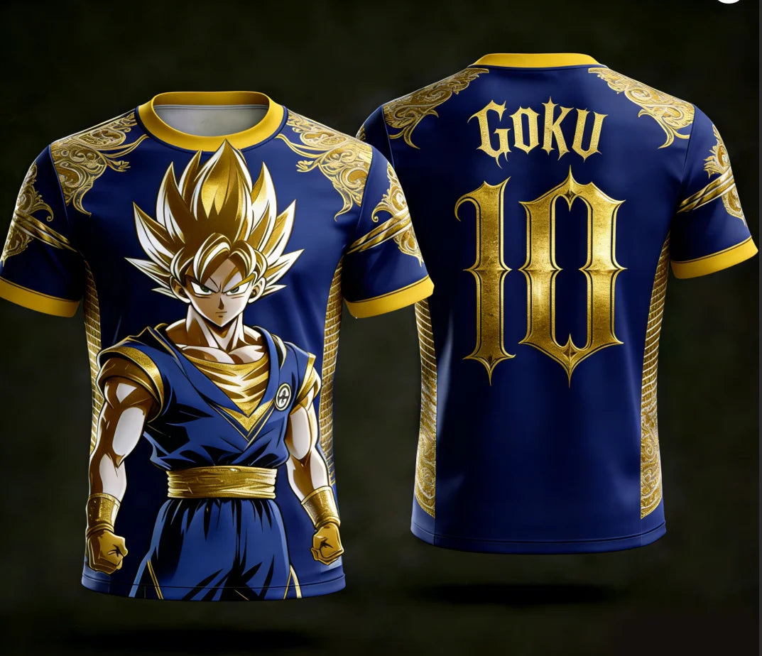2026 Dragon Ball Official 3D Printed Wukong 10 Training Suit for Parent-child Sports, Quick Drying Fashion Short Sleeved T-shirt