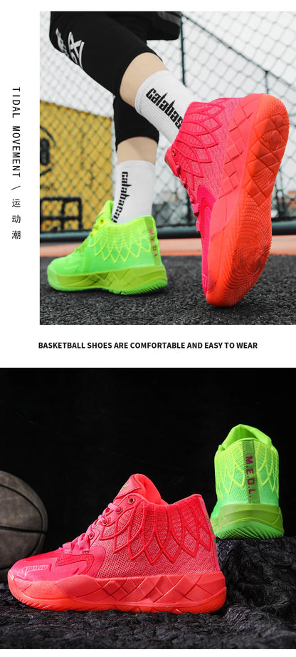 Three-ball generation Lamelo Ball basketball shoes Yin-yang high-top practical youth student basketball shoes men's sports shoes