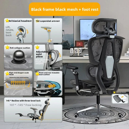 Ergonomic Office Chair Reclining with Footrest High Back Computer Desk Chair with Lumbar Support for Home Office Gaming