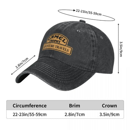 Retro Camel Trophy Racing Baseball Cap Men Women Distressed Denim Snapback Hat Outdoor Summer Unstructured Soft Caps Hat