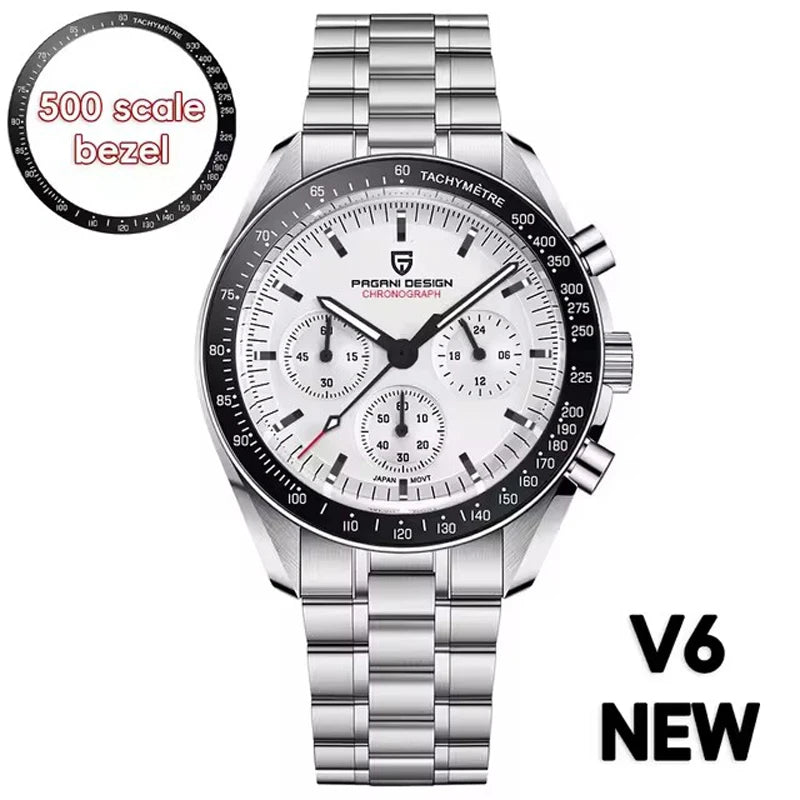 PAGANI DESIGN Moon Men's Watches Gold Luxury Quartz Watch Men Speed Sports Chronograph AR Sapphire Waterproof Luminous Man Gift