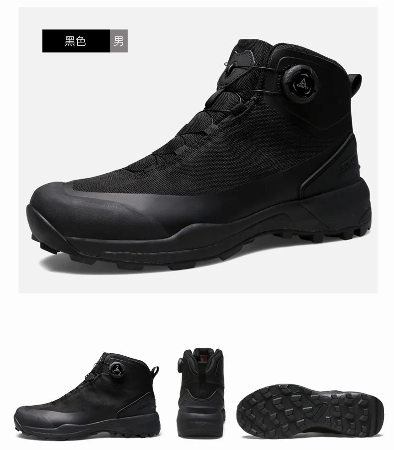 HUMTTO Hiking Shoes Men's Winter High-Top Warm Non-slip Hunting Shoes Women Outdoor Sports Cushioning Snow Boots Tactical Boots