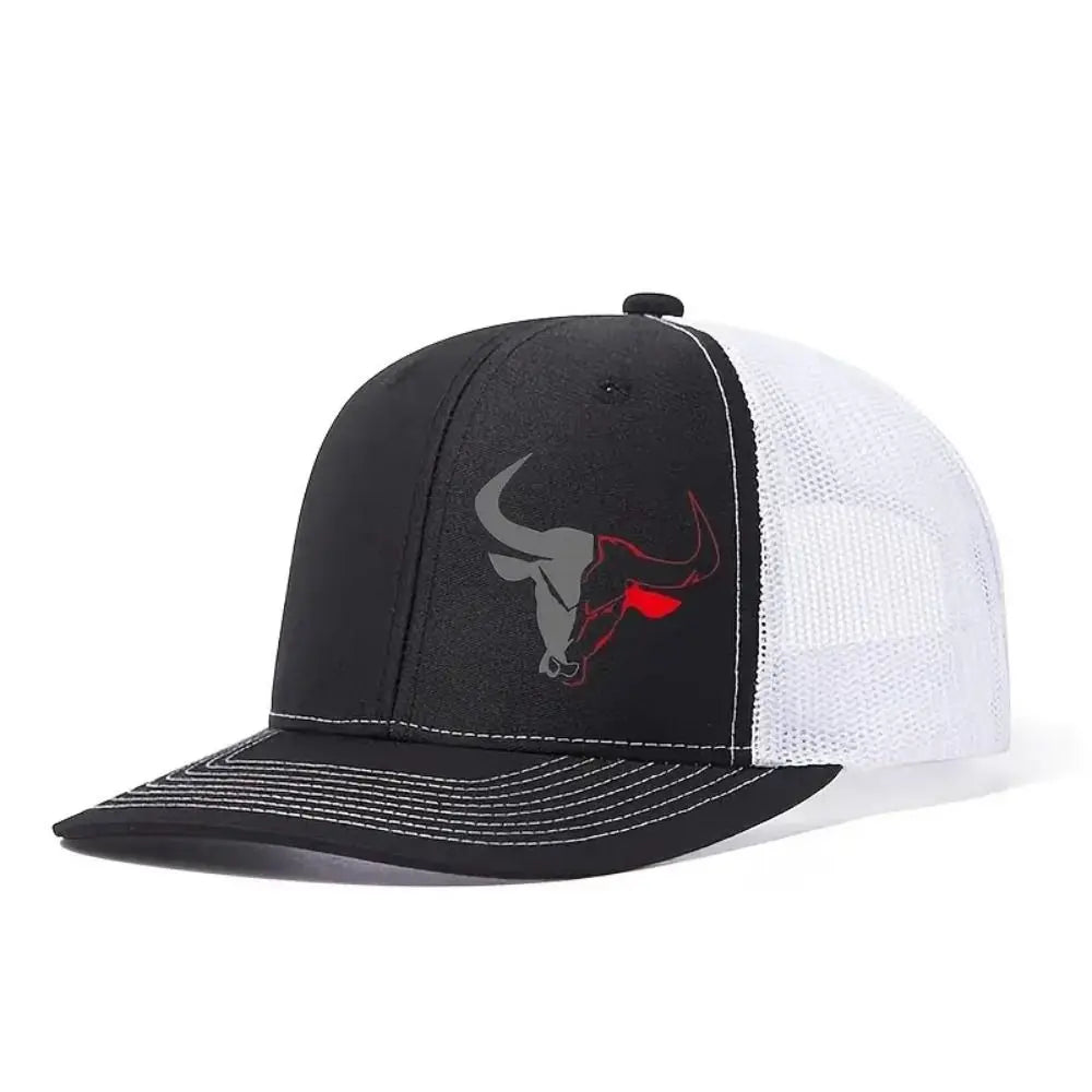 Casual Bull Head Print Summer Baseball Cap Breathable Hip Hop Sports Visor Mesh Adjustable Sun Hats Men Women