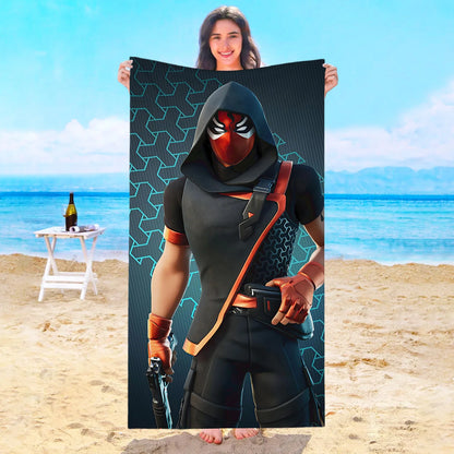 Toalha de Praia Game F-Fortnites em Microfibra para Hotel, Casa de Banho, Sauna, Spa, Praia, Viagem, Piscina, Casa, Banho de Bebé, Ginásio e Duche