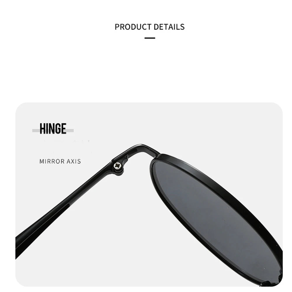 Ochelari de soare cu lentile ovale metalice, protecție UV, ramă mică în stil retro, ochelari de soare clasici de marcă, creație de designer, pentru femei și bărbați