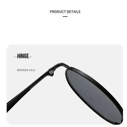 Ochelari de soare cu lentile ovale metalice, protecție UV, ramă mică în stil retro, ochelari de soare clasici de marcă, creație de designer, pentru femei și bărbați