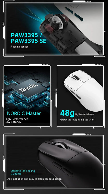 VXE Dragonfly R1 Pro Paw3395 Sensor Kabellose Maus Nordic 52840 2khz Smart Speed X Niedrige Latenz Büro-Gamer-PC-Gaming-Maus