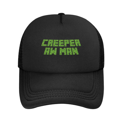 Adult Creepers Zombie Hostile Mob Character Trucker Cap Mesh Baseball Caps Polyester Hat Sun Caps Adjustable Golf Hats Summer