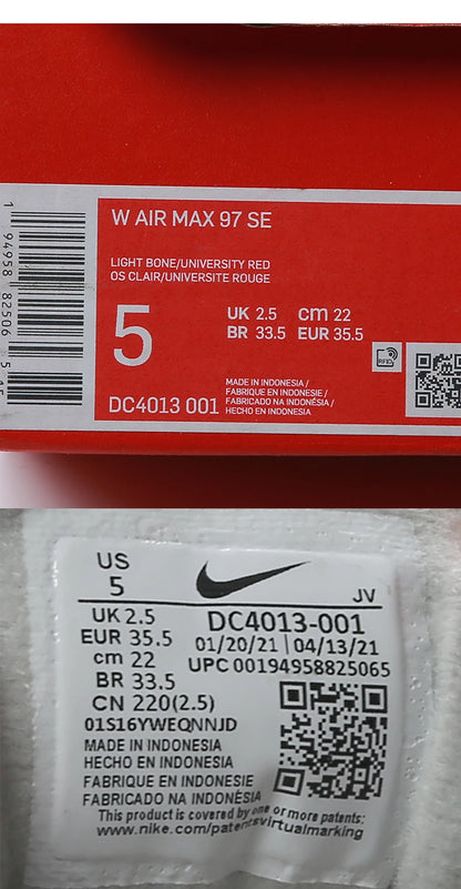 Sapatilhas desportivas Nike AIR MAX 97 genuínas para mulher, de cano baixo, com amortecimento Air, DC4013-001