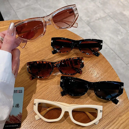 Vintage Cat Eye Sunglasses Men Women New in Fashion Irregular Gradient Eyewear Shades Luxury Brand Designer Sun Glassses 2025