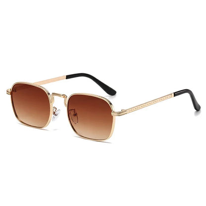 Ochelari de soare metalici, pătrați și ovali, la modă, retro, pentru bărbați și femei, personalizați, rezistenți la raze UV, ochelari de vedere de lux, design UV400