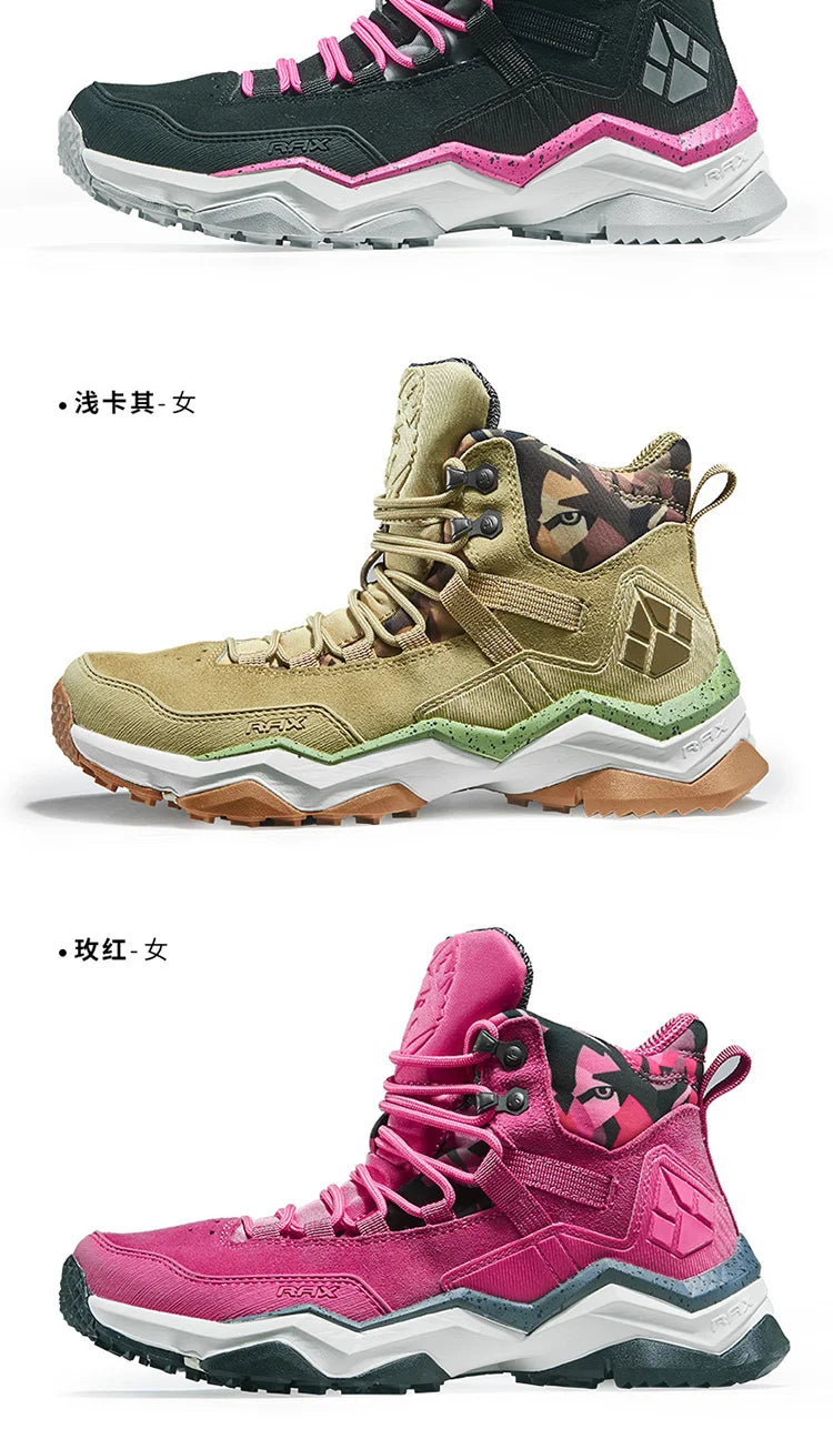 RAX Women Hiking Boots Waterproof Trekking Shoes Lightweight Mountain Climbing Boots Antislip Outdoor Sports Shoes Toursim