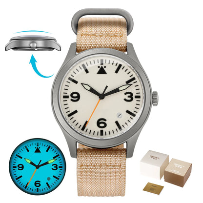 BERNY Full Titanium Automatic Watch for Men Sapphire AR Coated 10Bar Supper Luminous Men Wristwatch Sports Aviation Men Watches