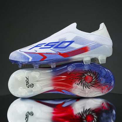 Nouvelles chaussures de football pour hommes, mi-hautes, légères, très vendues, pour l'entraînement sur herbe, antidérapantes, crampons de haute qualité pour l'extérieur.