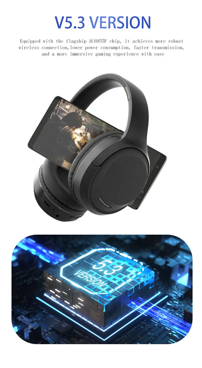 Wireless TV Headphones Bluetooth 5.0 USB Adaptor Stereo Headset Foldable Helmet Earbuds with Mic for Samsung TV PC Music