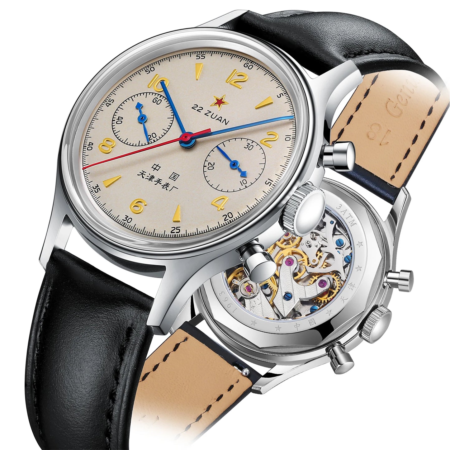 Seagull 1963 International Edition Orologio Meccanico da Uomo da Pilota ST1901 Cronografo Retrò da Polso Aviazione Air Force Nuovo