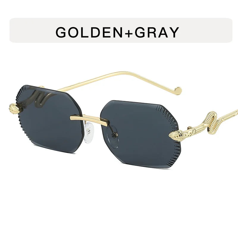 Ochelari de soare decorativi din metal, în formă de șarpe – ramă neregulată unisex, protecție UV, ochelari de soare