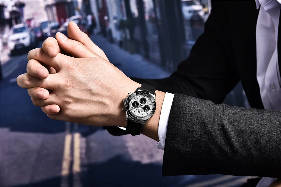 PAGANI DESIGN V2 40MM Meteorite dial Men Quartz Watches Sapphire Retro Chronograph  Waterproof Watch For Men Reloj0 hombr