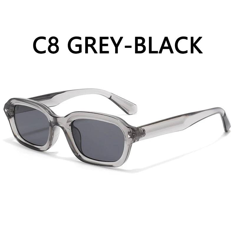 BOYSEEN Ochelari de soare de plajă pentru bărbați, de vară, portocalii, UV400, ochelari de soare punk cu ramă îngustă și formă pătrată