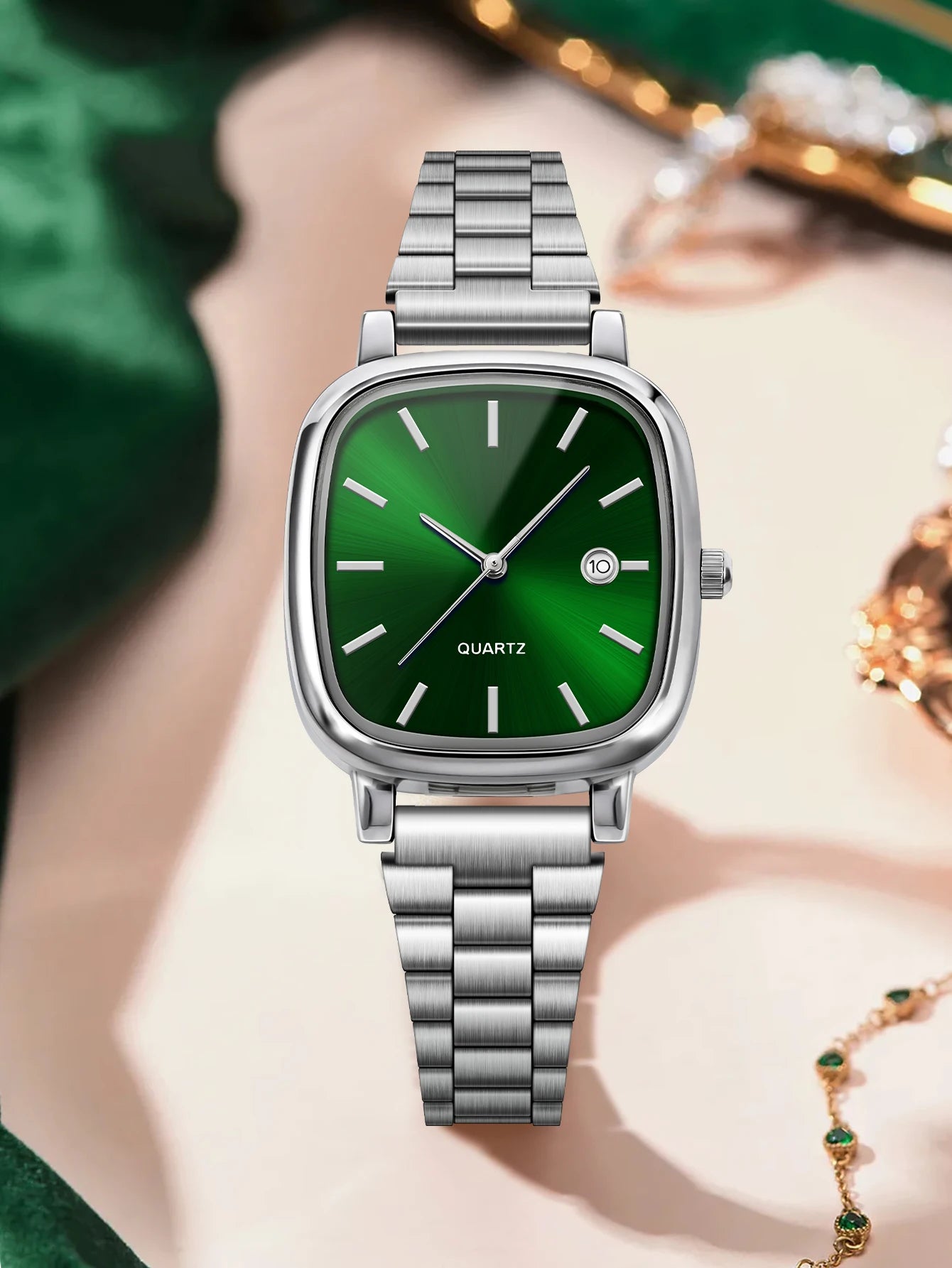 Elegant and fashionable women's watch brand, luxury quartz watch, stainless steel calendar face, couple's women's style