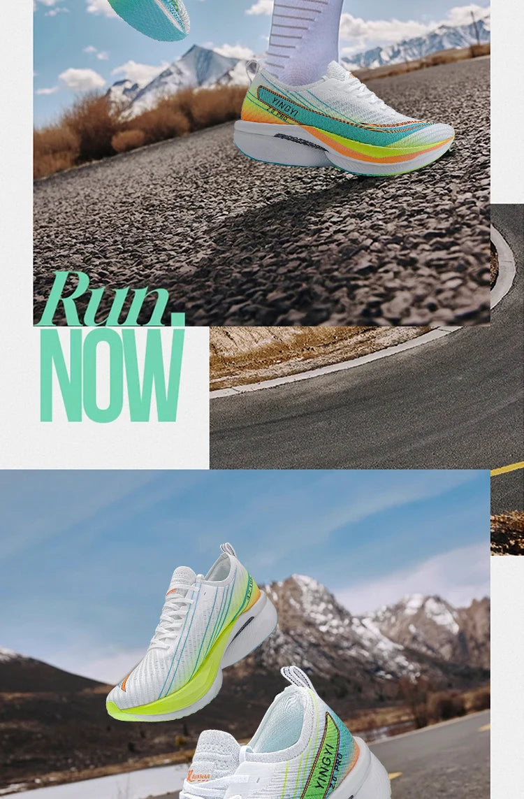 2025 IRUNSVAN SHADOW WING 2.0 PRO Sapatilhas de Corrida Desportivas de Maratona com Amortecimento Air Cushion, Placa de Carbono, Trail Running, Leves