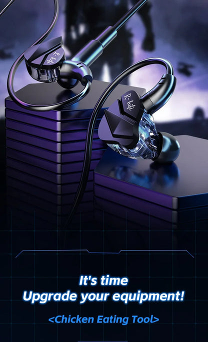 Auriculares para videojuegos con doble micrófono, auriculares estéreo Hi-Fi para videojuegos con conexión tipo C y cable de 3,5 mm, auriculares intraauriculares con reducción de ruido y micrófono para Samsung