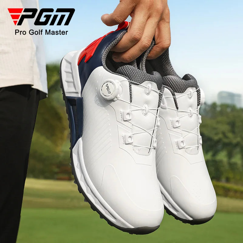 PGM Golf Shoes Men's Cushioning Rebound Sneakers, Knob Men's Shoes, Wear-Resistant TPU Waterproof Shoes