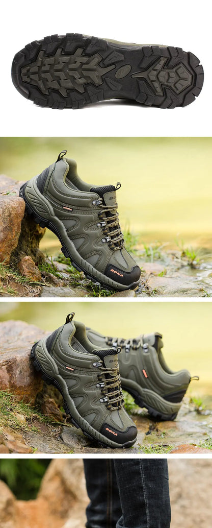 BONA New Arrival Classics Style Men Hiking Shoes Lace Up Men Sport Shoes Outdoor Jogging Trekking Sneakers