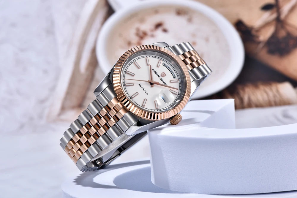 2026 New PAGANI DESIGN Enamel Dial DD36 Luxury Silver Gold Automatic Watch For Men AR Sapphire Crystal Mechanical Wristwatch Men