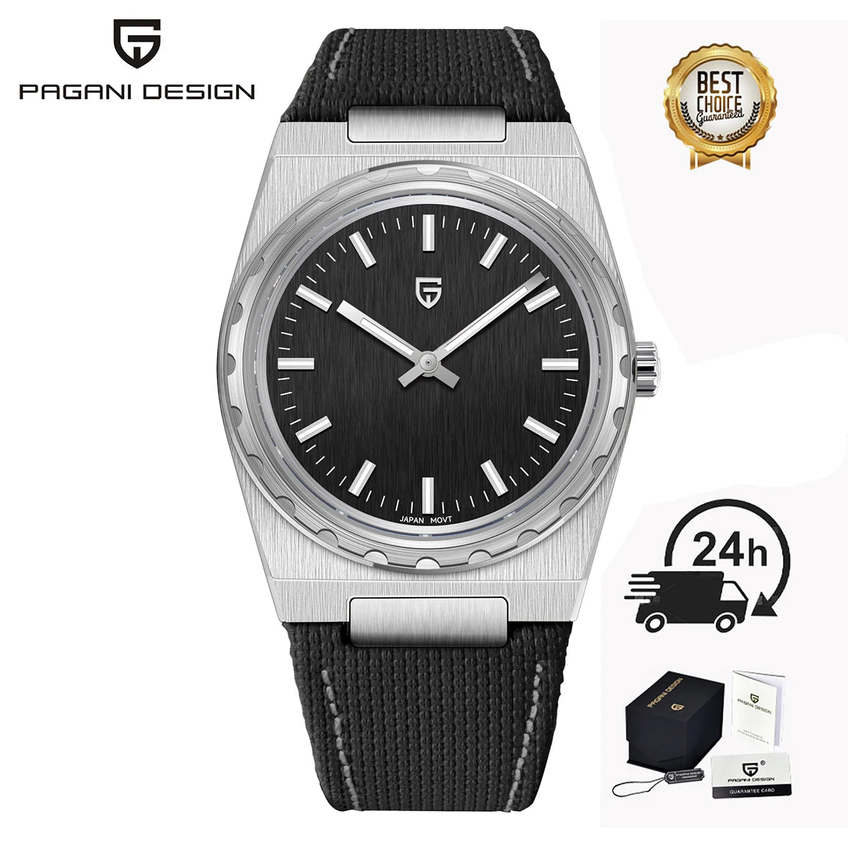 PAGANI DESIGN 2025 new thin 7MM men's quartz watch VJ21 37MM sapphire stainless steel waterproof 10Bar luminous C3 reloj hombre