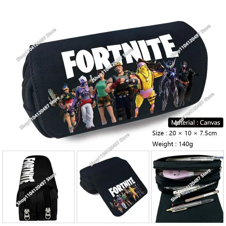Victory Royale Student Boys Girls Fortnited Capacity Stationery PencilCase Peely Llama Hero Children's Pen Box Kids Teen Bags