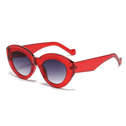 JNPCXI Ochelari de soare pentru femei, model „Cat Eye” supradimensionat, la modă, cu dungi verzi, stil retro, protecție UV400; ochelari de soare ovali pentru bărbați, la modă