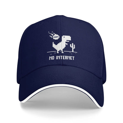 Summer Casual Baseball Cap Funny No Internet T Rex for Programmers Running Hippie Trucker Hat For Couple Hot Sal  Snapback Cap