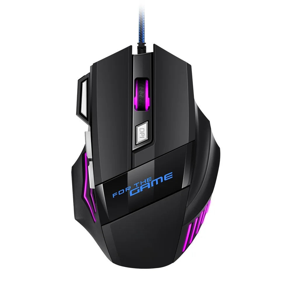 1 бр. нова Hyperspeed USB гейминг мишка с RGB подсветка, ергономична гейминг мишка 7D за Esports, жична мишка за лаптоп и PC геймър