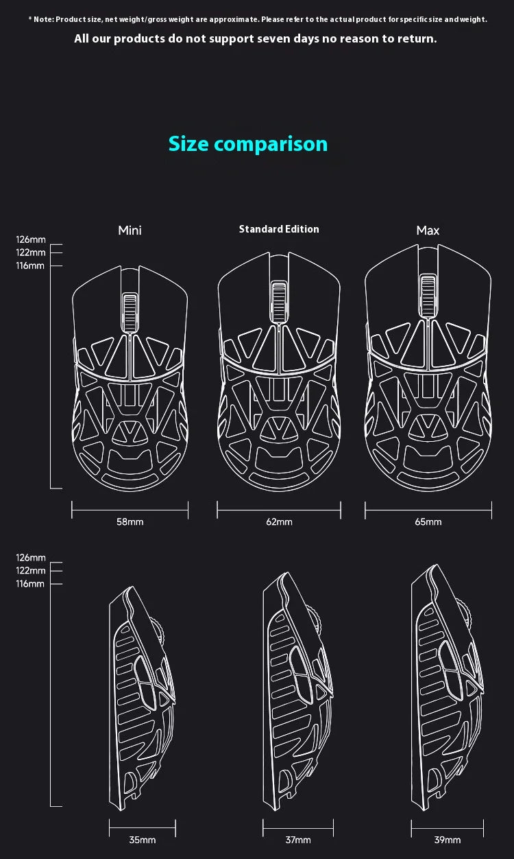 WLmouse Beast X Max Wireless Mouse PAW3950HS Sensor Magnesium Alloy 8K FPS Gaming Mouse Lightweight Gaming Accessories Customize