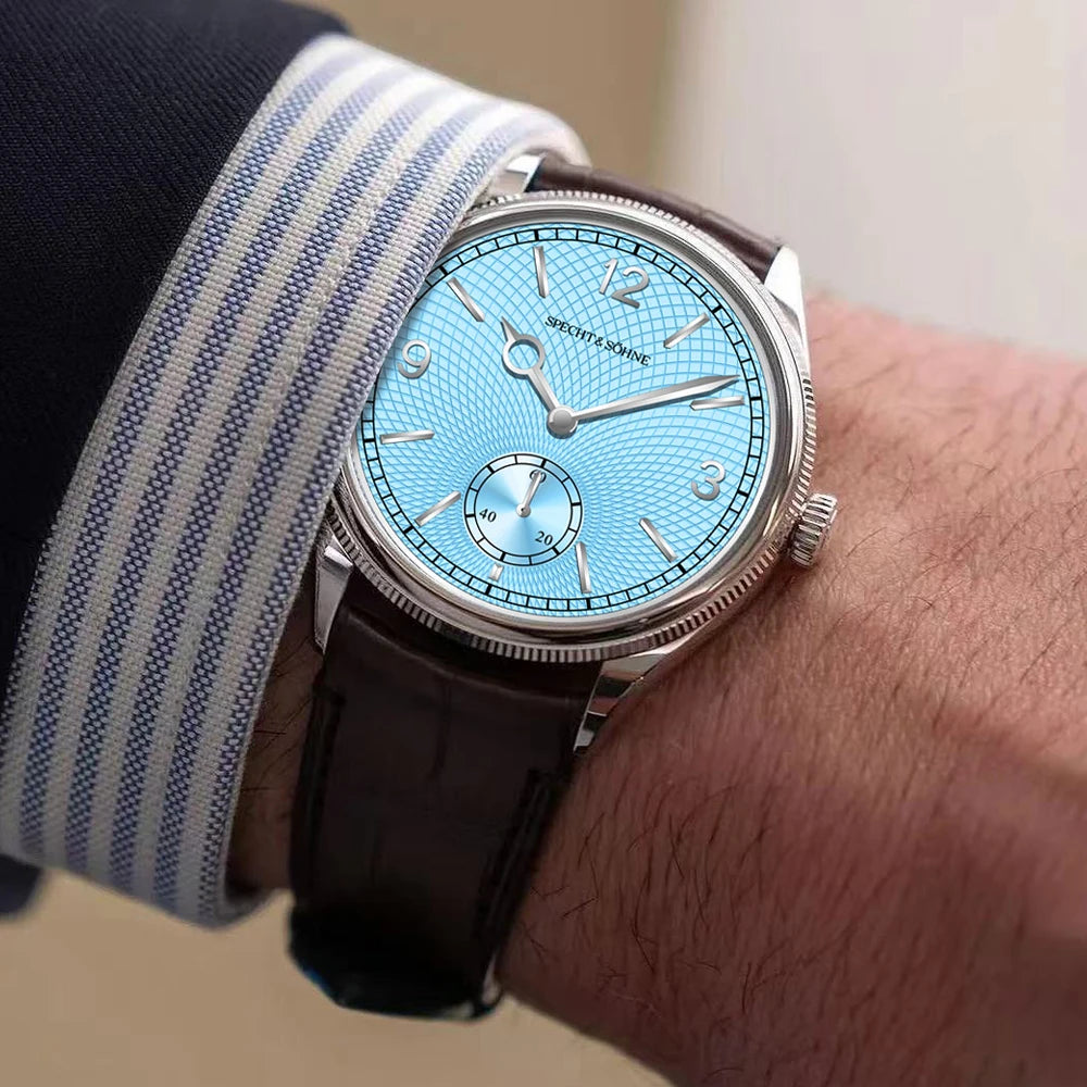 New Specht & Söhne 1908 Classic Men's Watches Mechanical Watch Genuine Leather Stainless Steel Business Wristwatch Waterproof