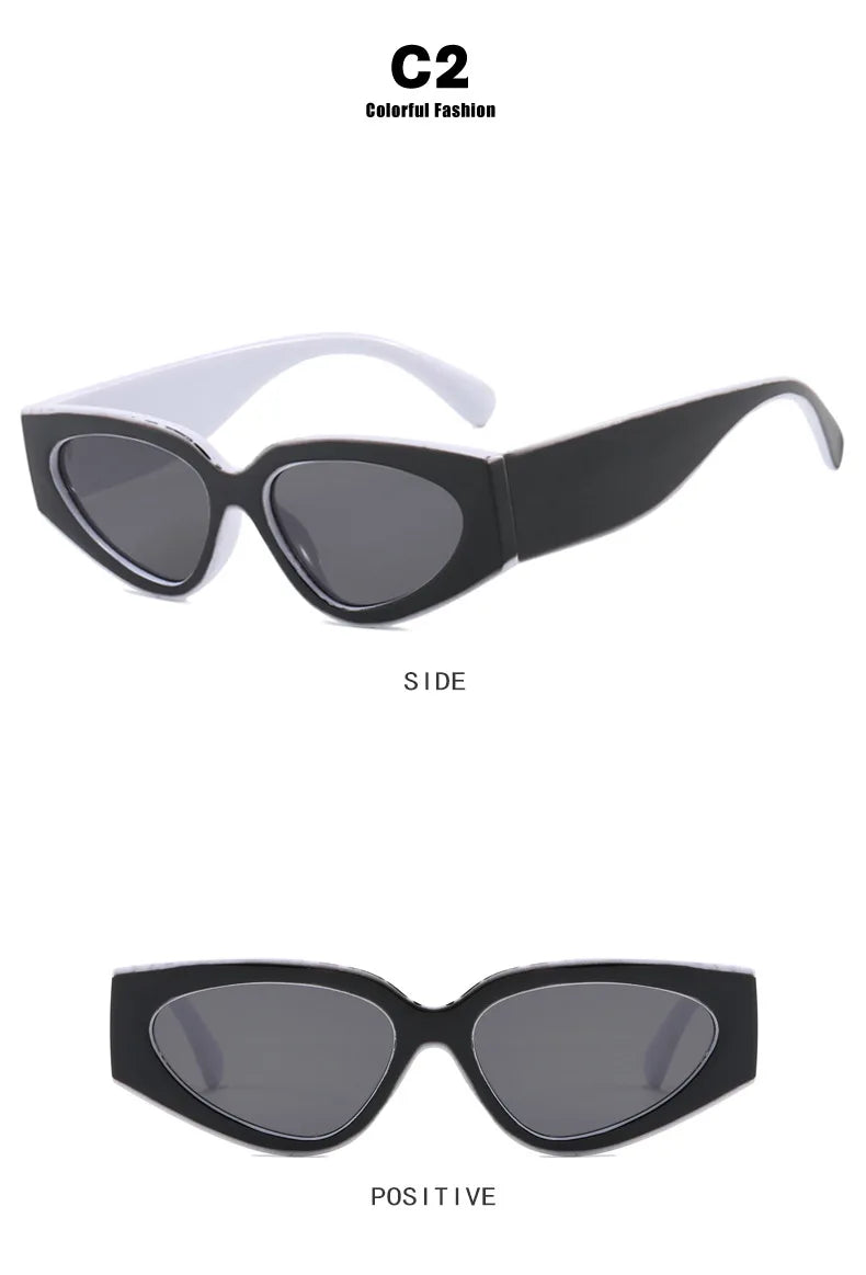 Ochelari de soare negri cu rame groase, model „Cat Eye”, pentru femei – ochelari de soare vintage la modă, ochelari clasici pentru doamne